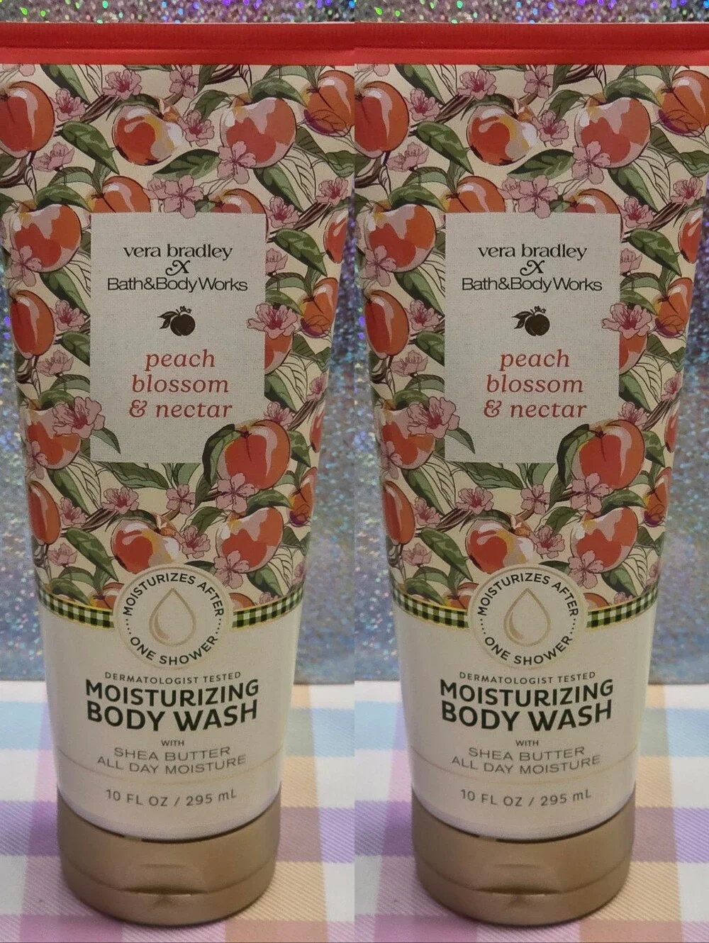 Bath Body Works Vera Bradley Peach Blossom & Nectar Moisturizing Body Wash Set